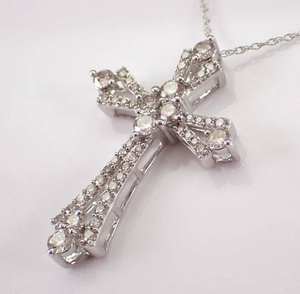 Collier pendentif croix en argent sterling 925 avec moissanite, plaqué or 18 carats, certifié GCI & IDGL, charme chrétien pour femme - Product Image 3