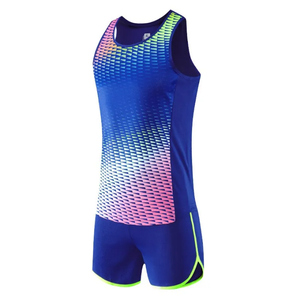 Conjunto Deportivo de Verano para Hombre, Transpirable, de Poliéster, con Estampado Sublimado en Degradado de Color, Chaleco Atlético y Pantalones Cortos que Absorben la Humedad - Product Image 5
