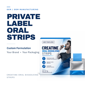 Tiras de Creatina Monohidrato de Disolución Oral, Veganas y Vegetarianas, 300 mg, Marca Privada, OEM, ODM, Certificación GMP y HACCP - Product Image 2