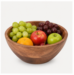 Juego de Tazones de Madera de Acacia Hechos a Mano, Tazones Redondos de Madera Premium para Ensaladas y Servir, Decoración de Cocina, Frutas y Bocadillos, en Oferta - Product Image 1
