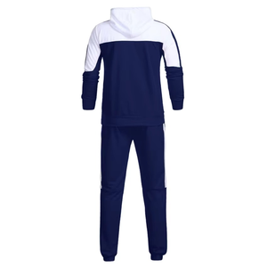 Wholesale Manufacturer OEM Custom logo Navy Blue Stripe Tracksuit Hoodie <b>Jogger</b> 2 Piece Set Tracksuit For Men Modern Streetwear - Product Image 3