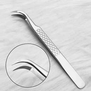 Pince à épiler RMI Silver Shin pour extensions de cils, pointe lisse, acier inoxydable japonais, longueur 10 mm, durable, pour utilisation sur les sourcils - Product Image 3