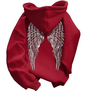 Sweat-shirts personnalisés avec strass, fabricant OEM, 100% coton molletonné, strass écologiques, sweat-shirts à capuche respirants pour l'hiver - Product Image 2