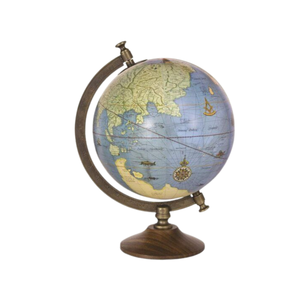 Globe de bureau exécutif avec base en bois et support en fer |   Globe terrestre éducatif pour la décoration de bureau et de table d'étude - Product Image 1