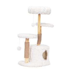 Moderno di lusso torre del gatto naturale ramo albero gatto Indoor mobili per gatti bianco Condo regalo per gattino al coperto - Product Image 3