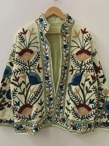 Poncho de Algodón Bordado con Flores Estilo Bohemio, Cuello en V, Manga Larga, Ropa Exterior para Mujer, Estilo Casual de Primavera - Product Image 5