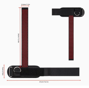 <b>Weight</b> <b>Lifting</b> Straps Red Non-Slip Adjustable Wrist Support Double Ring Closure Unisex Strength Training <b>Equipment</b> - Product Image 2