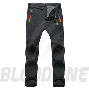 Pantalones Unisex de Lona Caqui 100% Algodón con Forro Polar, Lavado Ácido, Cintura Elástica Media con Cordón, Estilo Formal, Marca Bloodline International - Product Image 1
