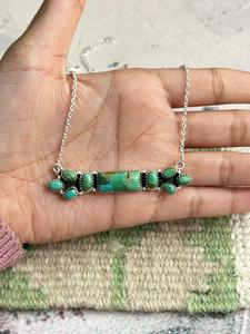 Handmade Kingman Turquoise <b>Necklace</b> Sterling Silver Southwestern <b>Boho</b> Jewelry Gift for Her - Product Image 3