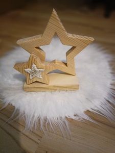 Centro de mesa de estrella de madera, decoración rústica para mesa de granja, para Navidad, bodas, fiestas, decoración del hogar. - Product Image 4