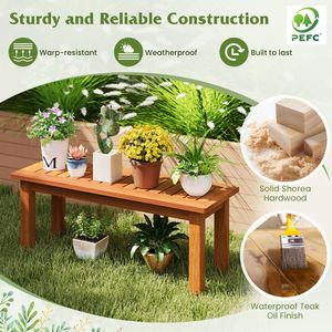 Support de plantes en bois massif pour intérieur/extérieur, meuble de patio, étagère de présentation de pots de fleurs pour la maison ou le jardin - Product Image 5