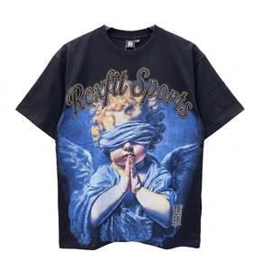 เสื้อยืดพิมพ์ลายโลโก้ตามสั่ง คุณภาพพรีเมียม เนื้อผ้านุ่มสบาย ระบายอากาศได้ดี เสื้อยืดแบบยูนิเซ็กซ์ เสื้อยืดสีซีดจาง บริการ OEM - Product Image 4