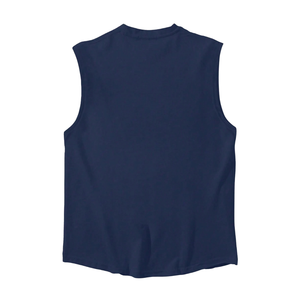 Mens Sleeveless Muscle <b>Tank</b> <b>Top</b> Casual Loose Fit Neck Summer Gym Workout Training Streetwear 100% Cotton Knitted Solid - Product Image 2