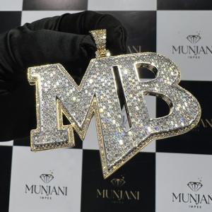 Colgantes y Dijes Finos con Diamantes Moissanite de Color D y Claridad VVS, Letra Personalizada, Plata de Ley 925, Chapado en Oro, Colgante de Moissanite con Incrustaciones de Diamantes - Product Image 6