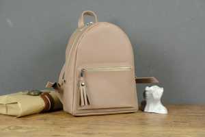 Mini Mochila de Cuero Genuino con Logotipo Personalizado para Mujer, Pequeña Mochila de Piel Vacuna, Bolso de Diseño para Dama LSBP-0100 - Product Image 3
