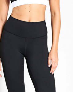 Seamless Women's High Waist Full Length Yoga <b>Leggings</b> Solid Black <b>Flared</b> Leg Elastic Waist Spandex Nylon Fitness Workout Pants - Product Image 4