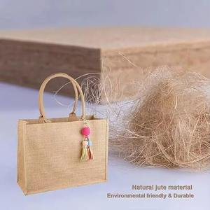 Premium Burlap Jute Picnic Tote <b>Bag</b> with Zipper Eco Friendly Outdoor Carry <b>Bag</b> - Product Image 4