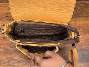 Bolso bandolera para uso de mujer, piel de vaca Real, gran oferta, bolso elegante, pelo en piel oculta, hermoso bolso bohemio de diseñador - Product Image 6