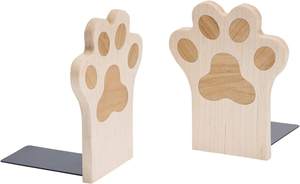 Sujetalibros de Madera con Recubrimiento Natural, Sujetalibros Decorativos de Madera con Forma de Pata para Estantes, Escritorio, Hogar, Decoración de Biblioteca - Product Image 4