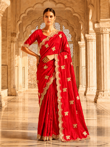 Vexotrend Indian Designer Customization Women's Velvet Satin <b>Saree</b> Beautiful Patola Design Traditional Style Wedding Party - Product Image 4