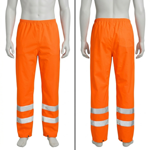 Mens <b>Work</b> <b>Pant</b> 240 GSM Poly Cotton Twill Orange Navy Contrast Lower Panel Custom Embroidery Screen Print Heat Transfer Logo - Product Image 3