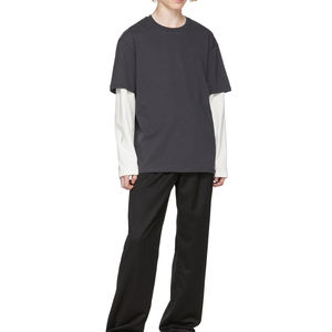 Camisetas de Manga Larga para Hombre, Estilo Urbano, Doble Capa, Transpirables, Corte Holgado, 100% Algodón, con Tela Personalizable - Product Image 2