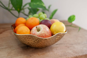 Wave Edge Scalloped Design Wabi Sabi Bloom Shape <b>Large</b> Decorative Hammered Metal Modern Handicraft Bowls Dishwasher <b>Safe</b> - Product Image 5