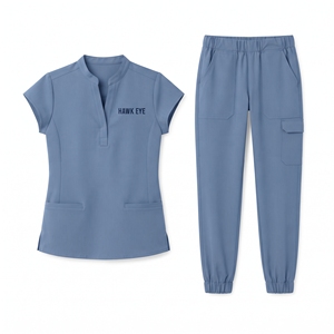 Conjunto Quirúrgico para Mujer al por Mayor, Uniforme Médico Personalizado con Logo, Blusa con Cuello en V y Pantalones Jogger para Enfermeras y Hospitales - Product Image 4