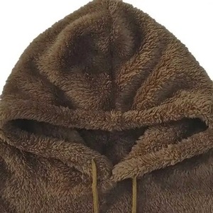 Sweat à capuche Sherpa surdimensionné pour homme, style streetwear, hiver, broderie 3D personnalisée, doublé, fabrication OEM - Product Image 3