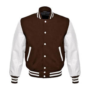 Veste universitaire en laine et cuir de la collection Signature avec finitions et détails haut de gamme, service OEM disponible - Product Image 4