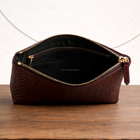 Trousse de Toilette en Cuir Gaufré Croco, Sac Cosmétique de Voyage, Organisateur à Fermeture Éclair, Pochette en Cuir Premium, Vente en Gros, Trousse de Toilette Unisexe Personnalisée