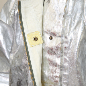 Traje de seguridad contra incendios de algodón FR resistente a altas temperaturas con revestimiento de aluminio, color plateado - Product Image 5