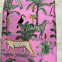 Sac de maison élégant et léger en tissu cambriqué 60x60 en coton biologique lavé, motifs floraux imprimés, écoresponsable, lumineux et joyeux