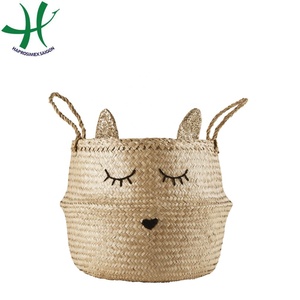 Haprosimex Saigon's Natural Foldable Eco-Friendly Multifunction <b>Belly</b> <b>Basket</b> Seagrass for Kitchen Storage & Home Organization - Product Image 1