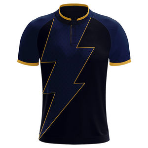 Custom Men's Black and Yellow Color Block <b>Soccer</b> Jersey Short Sleeve Crew Neck Moisture Wicking Polyester Athletic Fit - Product Image 2