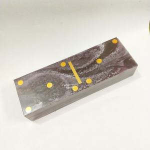 Caja de Almacenamiento de Dominó de Resina de Lujo con Detalles en Dorado, Juego de Dominó con Efecto Mármol Hecho a Mano con Base de Madera para Decoración del Hogar - Product Image 5