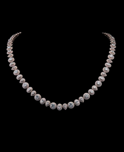 Luxury 18K <b>Solid</b> <b>Silver</b> Moissanite Statement <b>Necklace</b> Round Brilliant Cut Bezel Setting Women's Wedding Jewelry From India - Product Image 1