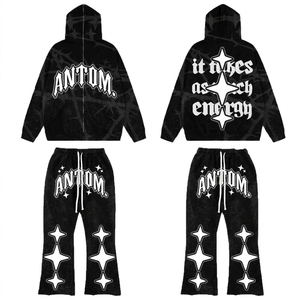 Nouveau design – Survêtement à capuche streetwear grande taille, couleur unie, coupe régulière, en coton et polyester, collection hiver 2026 – Vente en gros - Product Image 1