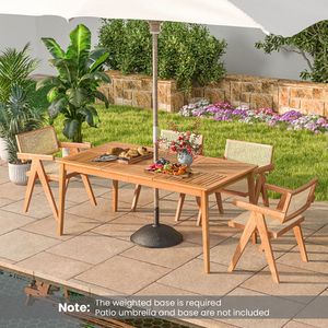 Tavolo da Pranzo Rettangolare da Esterno in Legno di Acacia per 6 Persone - Product Image 4