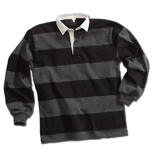 Polo à manches longues rayé pour homme, col rabattu, 100% coton, respirant, coupe classique, toutes saisons, jersey de sport - Product Image 5