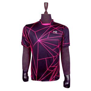 Camiseta de Rugby Sublimada de Manga Corta para Hombre, Estampado Geométrico, Absorbe la Humedad, Cuello en V Ajustado, Protección UV, Poliéster para Todas las Estaciones - Product Image 2
