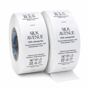 Custom Printed Fabric Garment Labels Woven Care Labels Satin Clothing Brand Tags Wash Care Textile Labels Wholesale - Product Image 5