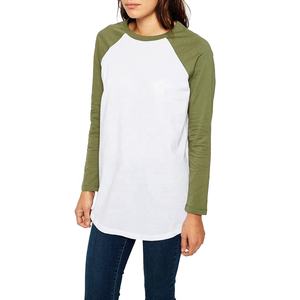 2025 nouvelle mode femmes T-Shirts Super doux coupe régulière col rond été contraste manches raglan avec appliques écologiques - Product Image 5