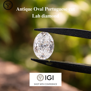 Diamant synthétique blanc exquis de taille portugaise, 5 carats, certifié IGI, forme ovale, HPHT CVD, cultivé en laboratoire, couleur DEF, pureté VVS2/VS1 - Product Image 2