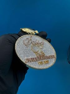 จี้รูปวงกลมแบบกำหนดเอง จี้ฮิปฮอปประดับเพชร จี้เงินแท้ 925 สลักชื่อแบบกำหนดเอง จี้แฟชั่นสำหรับแร็ปเปอร์ - Product Image 3