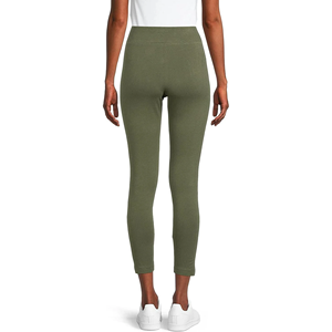 Service OEM - Leggings pour femmes à taille haute, couleur unie, longueur intégrale, extensibles, tricotés, pour le yoga et la gym, couleur rouge - Product Image 4