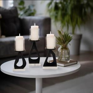 Ensemble de bougeoirs édition Glow avec abat-jour en verre, décoration d'intérieur durable - Product Image 4