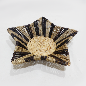 Bohemian Seagrass Star Shaped Woven Multifunction Tray <b>Set</b> for Kitchen & Bathroom Decorative <b>Serving</b> - Product Image 4