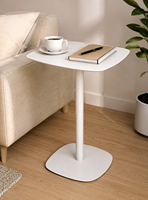 Table d'appoint élégante en métal noir thermolaqué, table basse compacte pour salon, chambre, balcon, bureau, mobilier de salon
