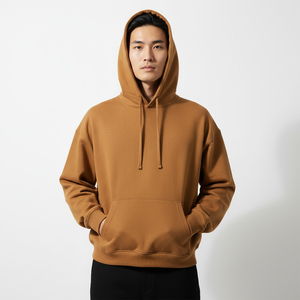 เสื้อฮู้ดพิมพ์ลายโลโก้แบบพัฟฟ์ สวมใส่สบาย ทรงหลวม ผ้าคอตตอนลูปแบ็ค ไหล่ตก มีกระเป๋าจิงโจ้ สไตล์สตรีทแวร์ ลดราคา - Product Image 4